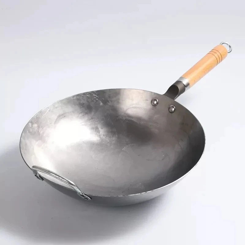 Traditional Hand Hammered Carbon Steel Pow Wok