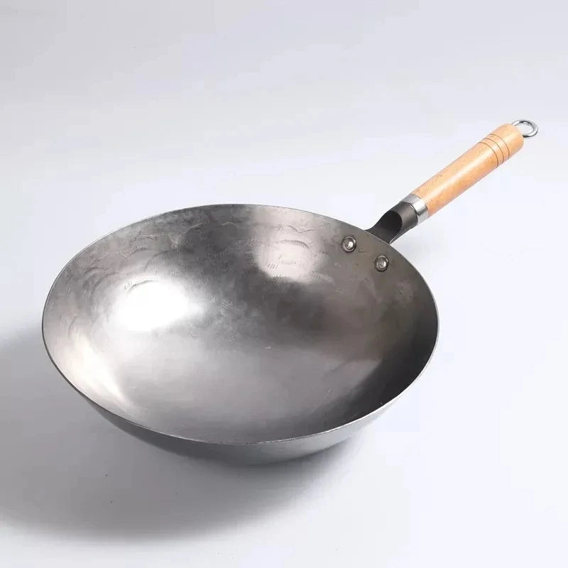 Traditional Hand Hammered Carbon Steel Pow Wok