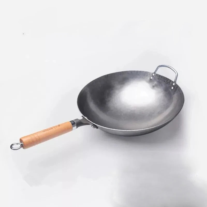 Traditional Hand Hammered Carbon Steel Pow Wok