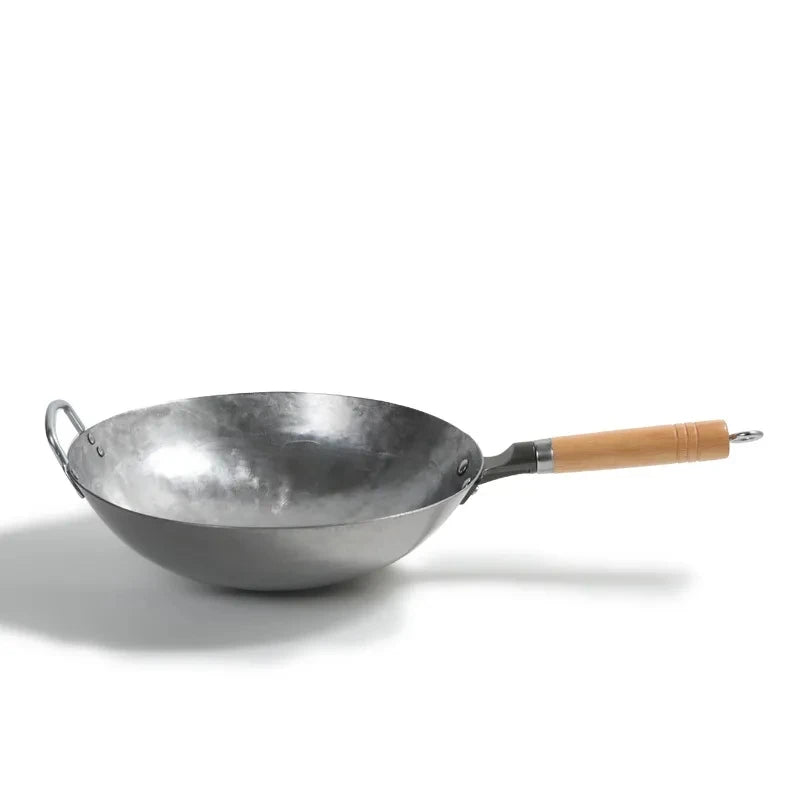 Traditional Hand Hammered Carbon Steel Pow Wok