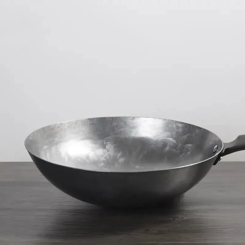 Traditional Hand Hammered Carbon Steel Pow Wok