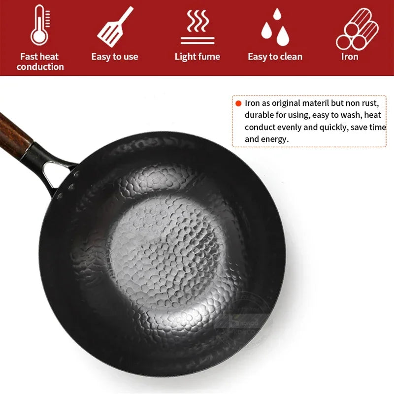 Pan Smokeless Fried Pan Cook Pots Kitchen Cookware