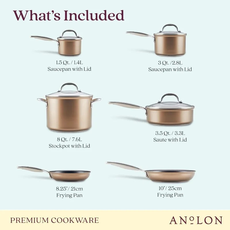 Ascend Hard Anodized Nonstick Cookware/Pots and Pans Set