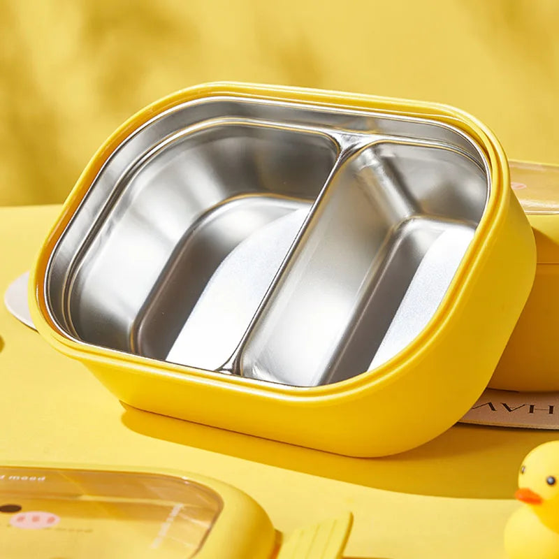 1000ML Stainless Steel Bento Lunch Box for Kids BPA Free Leakproof Lunch Container for Girls Boys Toddlers 2 Compartments