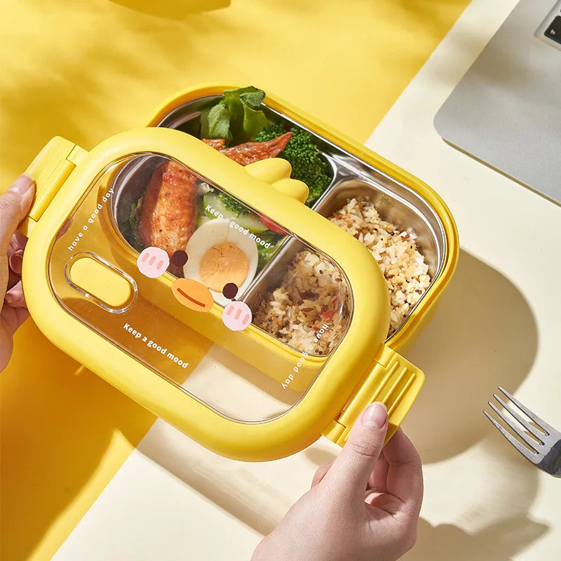 1000ML Stainless Steel Bento Lunch Box for Kids BPA Free Leakproof Lunch Container for Girls Boys Toddlers 2 Compartments