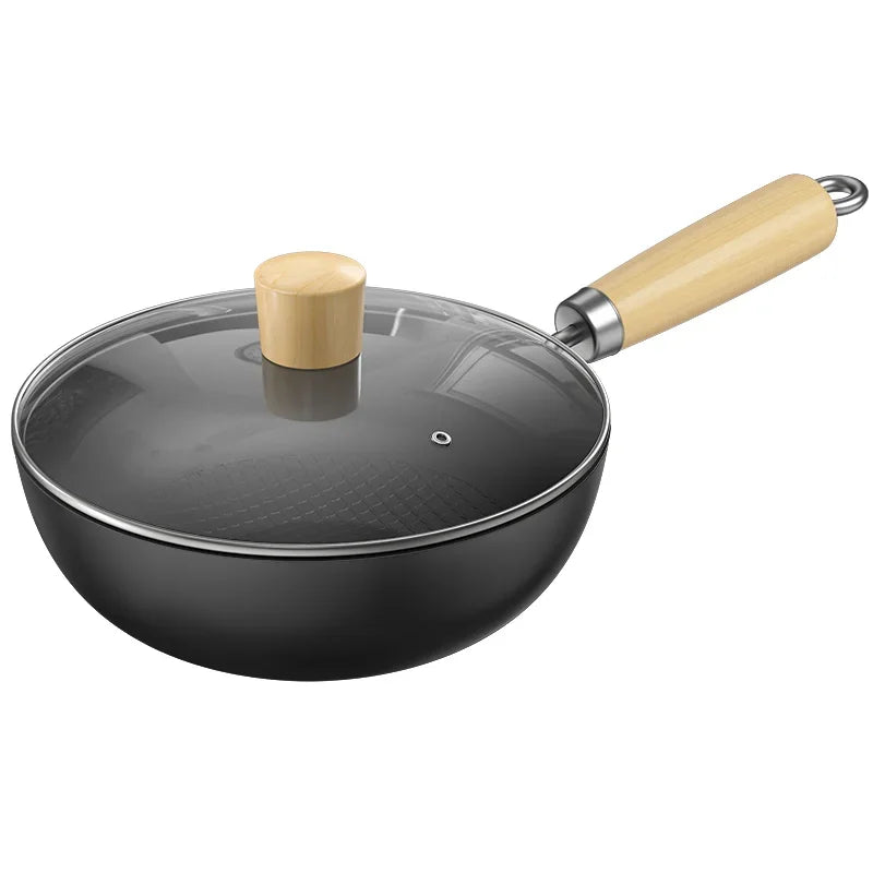 Small Wok Household Cast Iron Wok Non-stick