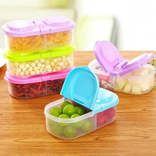 1pc/2pcs Healthy Plastic Food Container Portable Lunch Box Camping Picnic Food Fruit Container Storage Box for kids Dinnerware