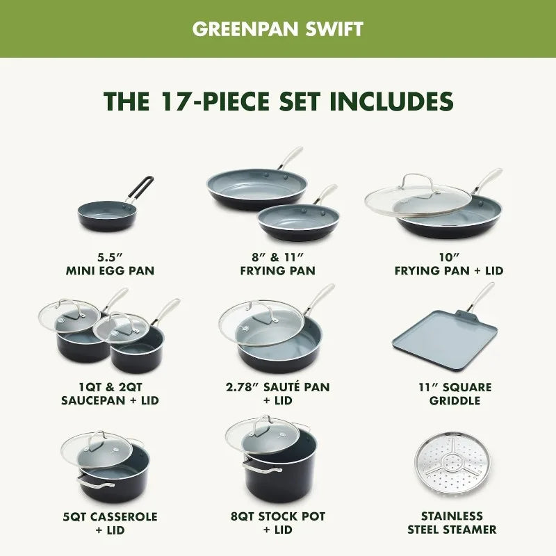 Ceramic Nonstick Cookware Pots and Pans