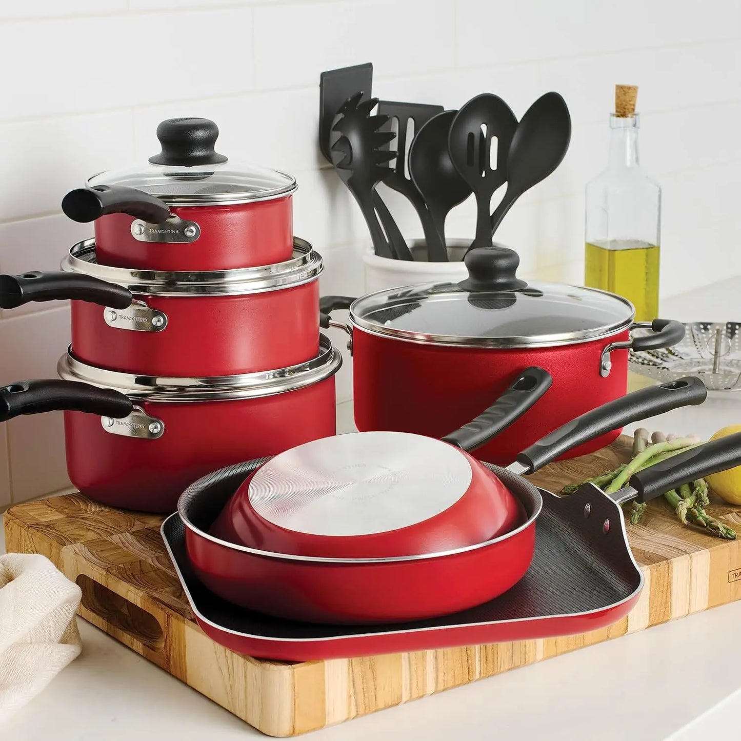 Tramontina Nonstick Cookware Set - Red -