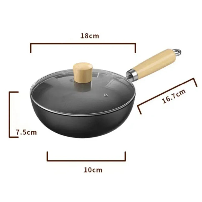 Small Wok Household Cast Iron Wok Non-stick