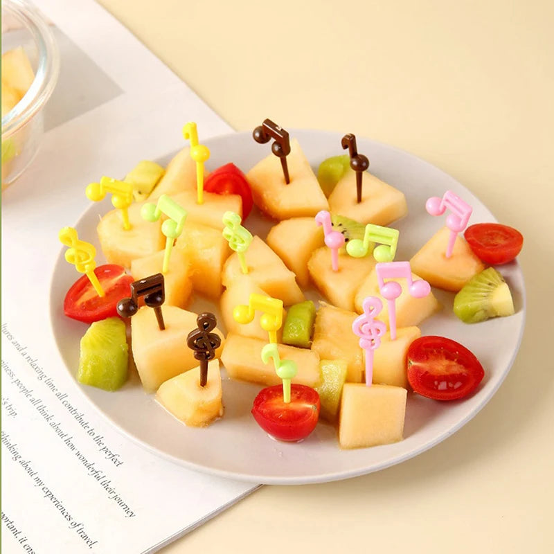 1 Set Plastic Fruit Fork Picks Mini Cartoon Children Snack Cake Dessert Picks Toothpick For Kid's Bento Party Decoration