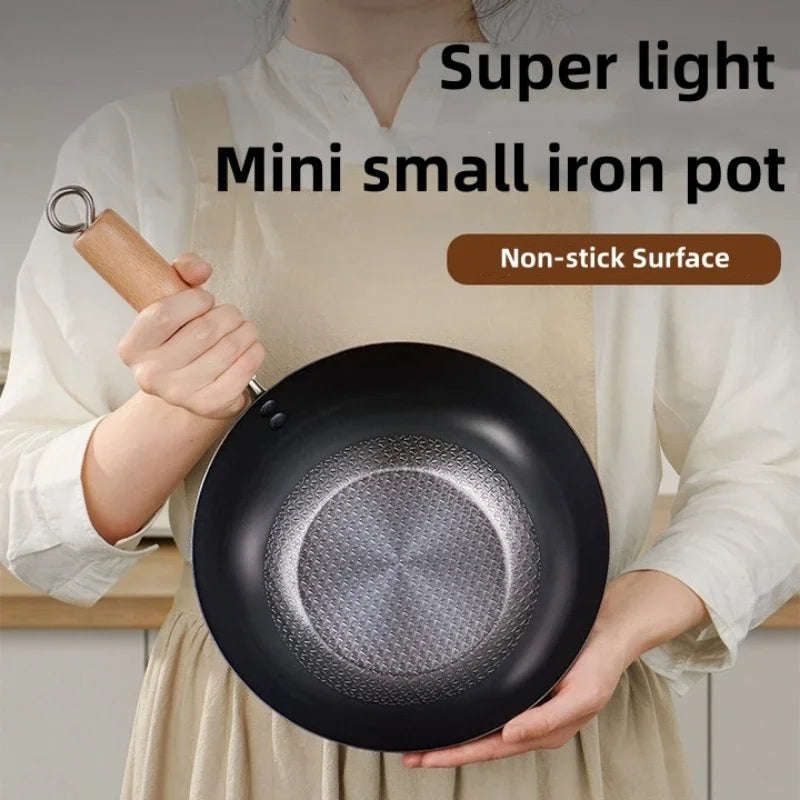 Small Wok Household Cast Iron Wok Non-stick